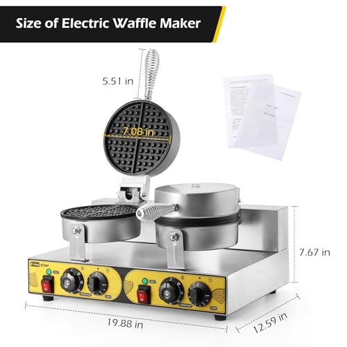 Dyna-Living Commercial Waffle Maker for Restaurant Bakeries Snack Bar