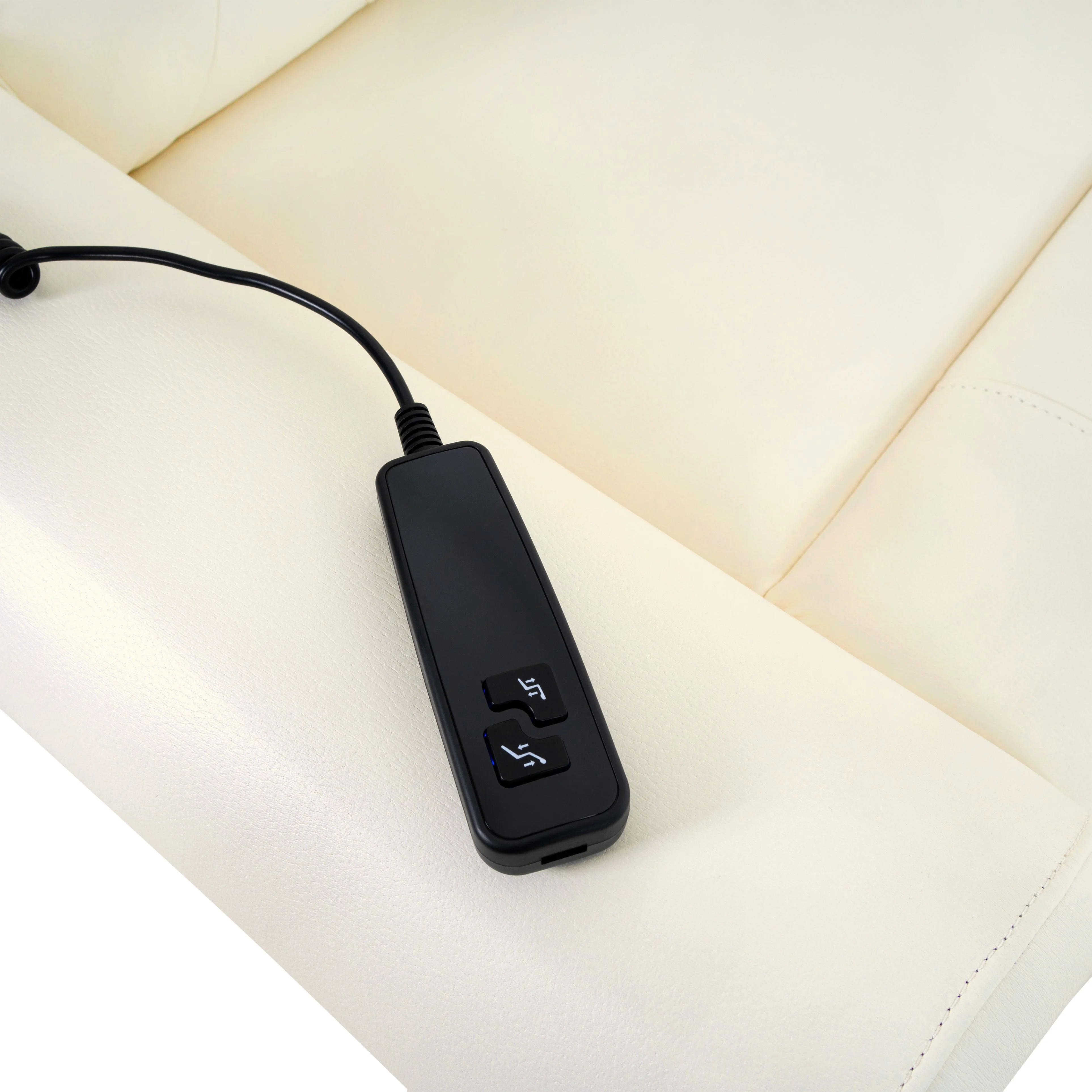 Tatiana Oversized Air Leather Power Lift Recliner Chair with Footrest. Reclining Chair with Remote Control, Premium Studded