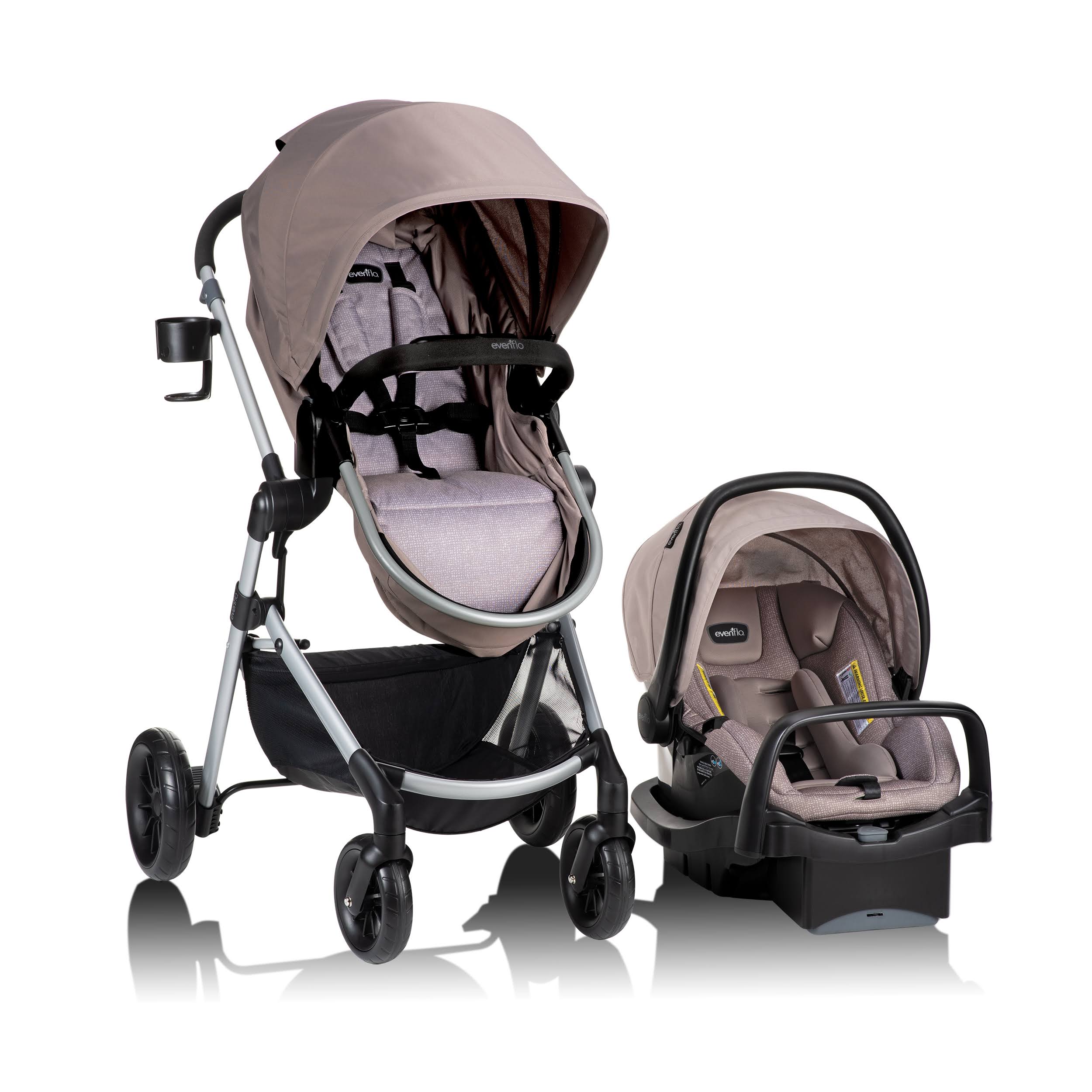 Evenflo Pivot Modular Travel System with SafeMax Infant Car Seat - Sandstone