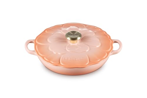 Le Creuset Signature Enameled Cast Iron Petal Braiser, 2.25qt., Coastal Blue