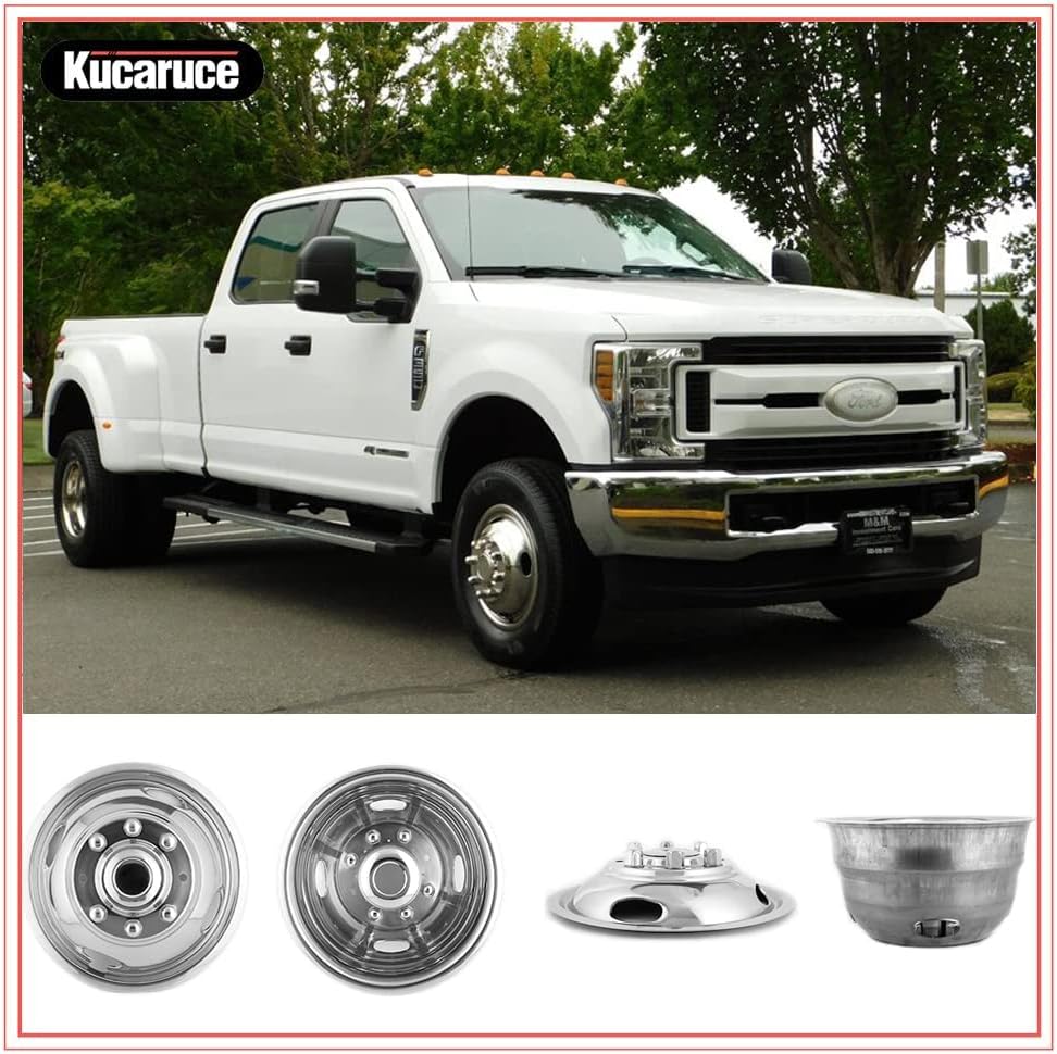 Kucaruce Set of 4 19.5 10 Lug Wheel Skins Hub Caps Rim Covers Stainless Steel Wheel Simulators For 2008-2020 R_a_m 4500 5500 Pickup