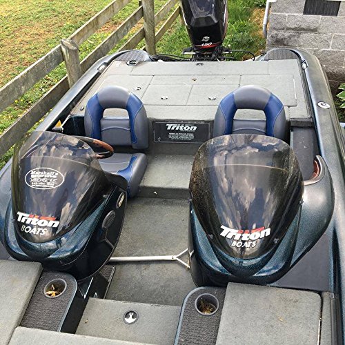 DeckMate Compact Bass Boat Seats (Charcoal & Blue)