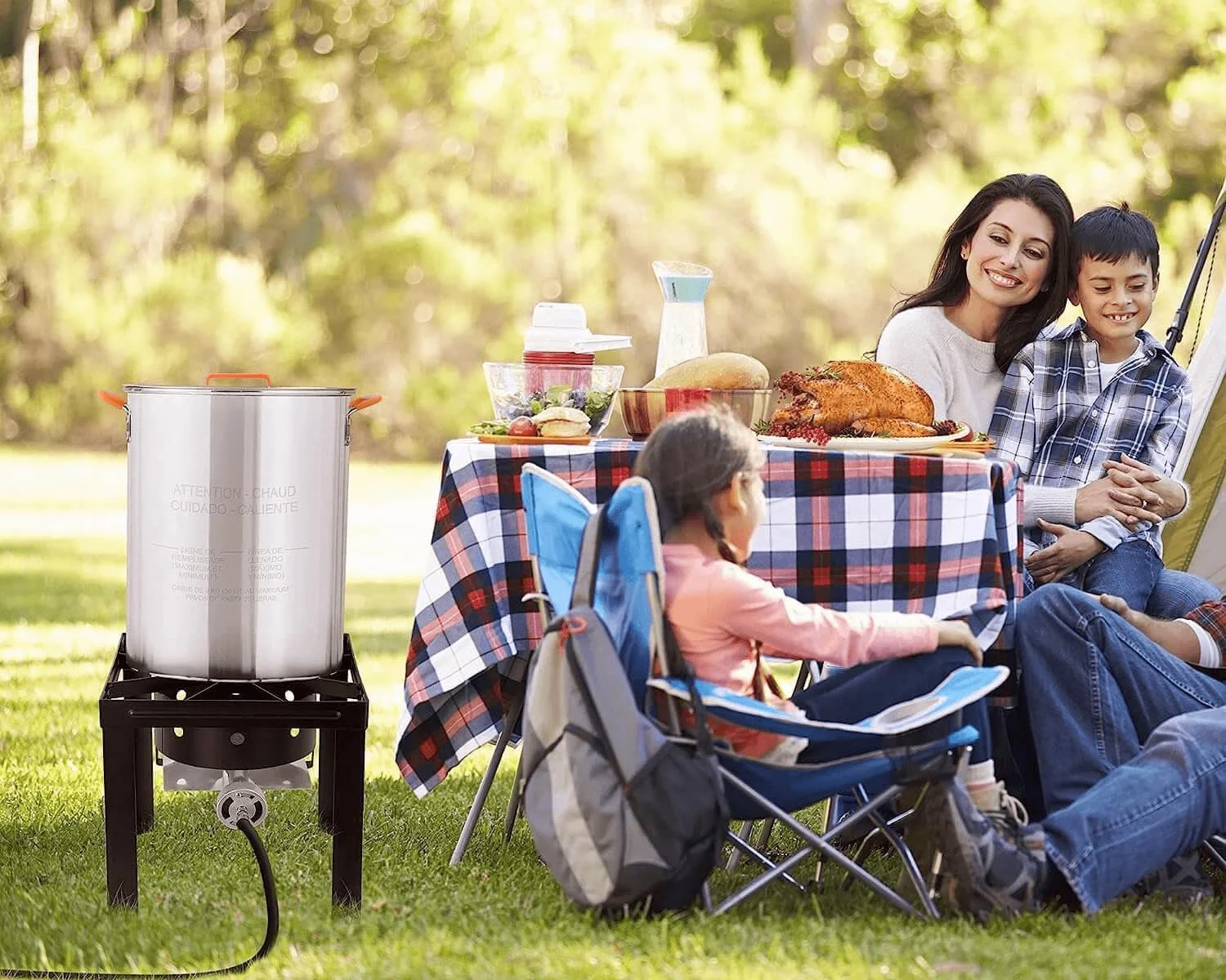 AiYCHEN Propane Outdoor Turkey Fryer, 30 & 10 Quart Aluminum Seafood Boiler Steamer Kit Crawfish Fish Fryer, 55,000 BTU