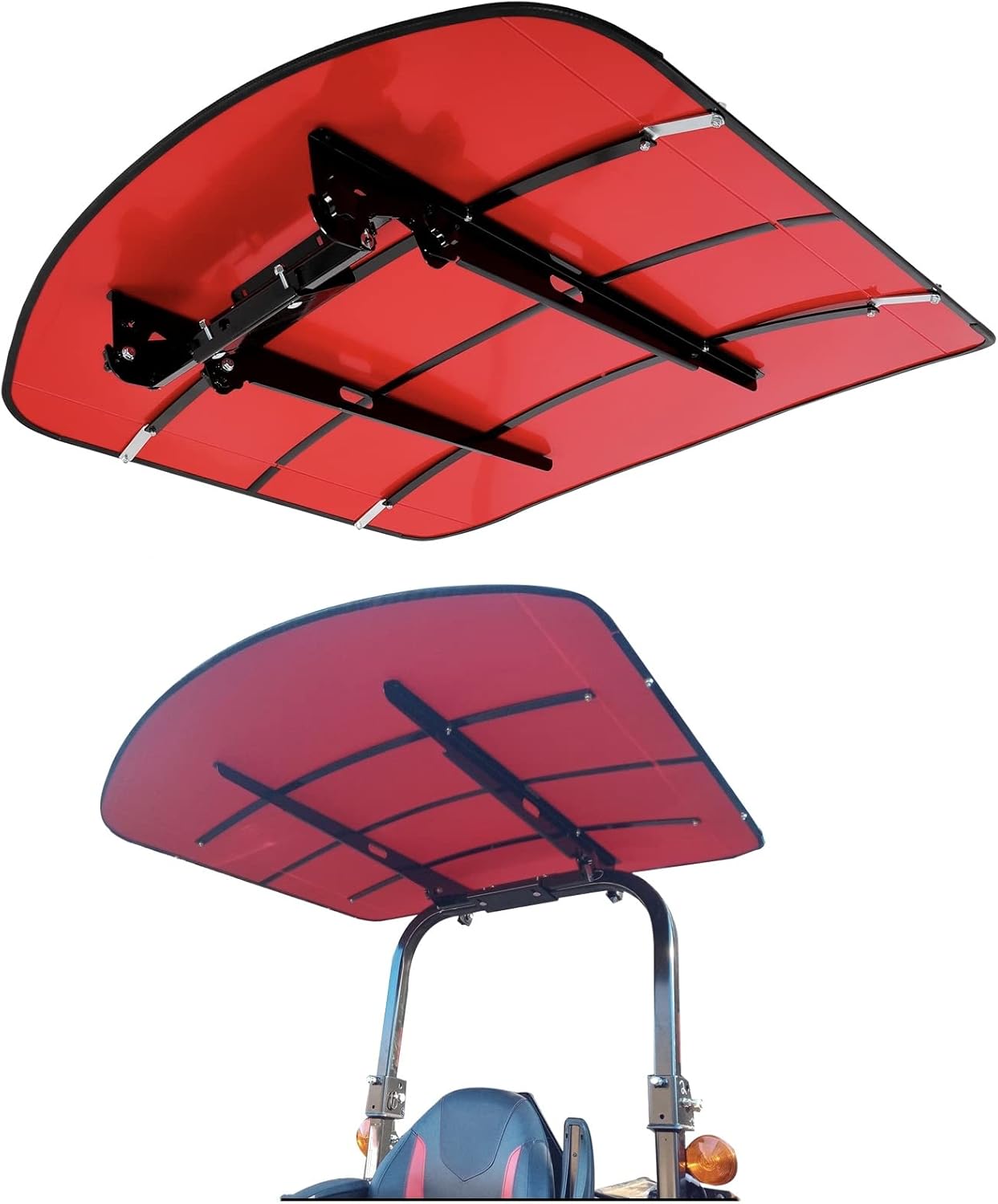 ECOTRIC Tractor Canopy Orange Compatible with All ROPS 48" X 52" Equipped Tractors with a 2" x 2" or 2" x 3" ROPS (Will Add About 4'' to The Height of The Tractor) Tractor Sun Canopy Sunshade