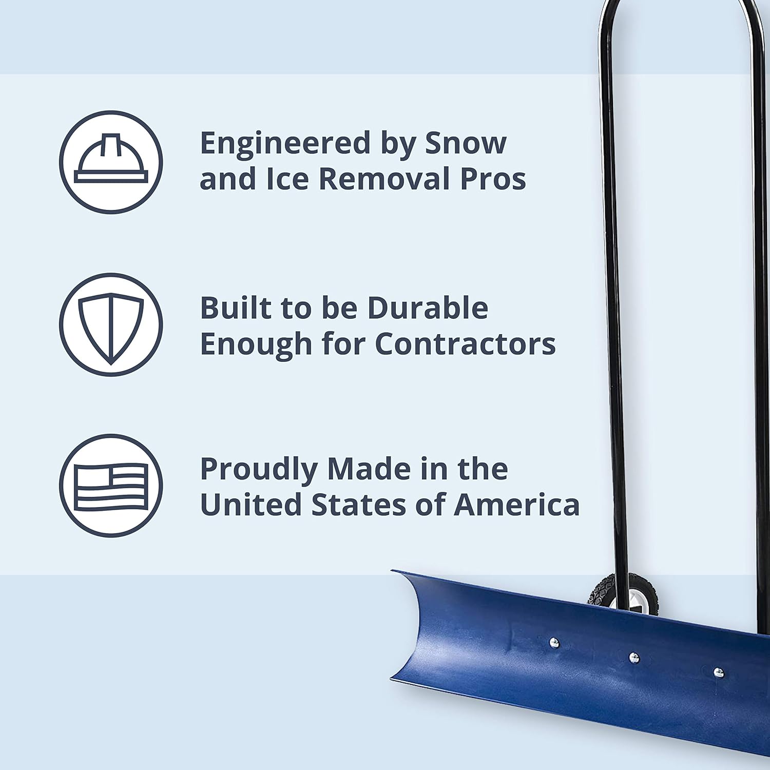 The Snowcaster 30SNC Wheeled Snow Pusher Shovel, Blue