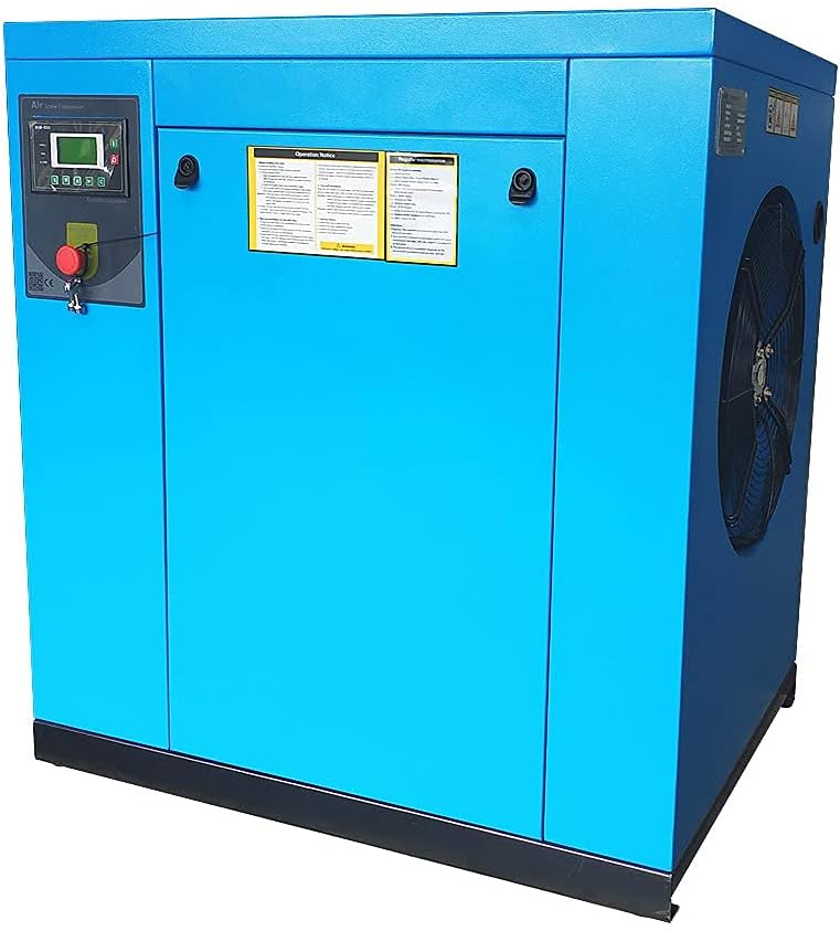 208-230V 3-Phase Rotary Screw Air Compressor 15HP / 11KW - 46CFM @ 125PSI - NPT3/4" Base Mount Commercial Air Compressed System Spin-on Air Oil Separator - PACK11