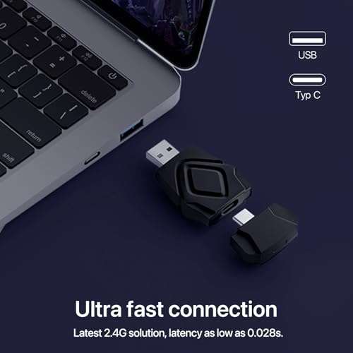 YOWU Cat Ear Headphones 4GS -Wireless Bluetooth Noise Cancelling Headphones, RGB Gaming Headset with Mic & 2.4G USB/Type C Dongle for PC/PS4/PS5/XBOX/Switch