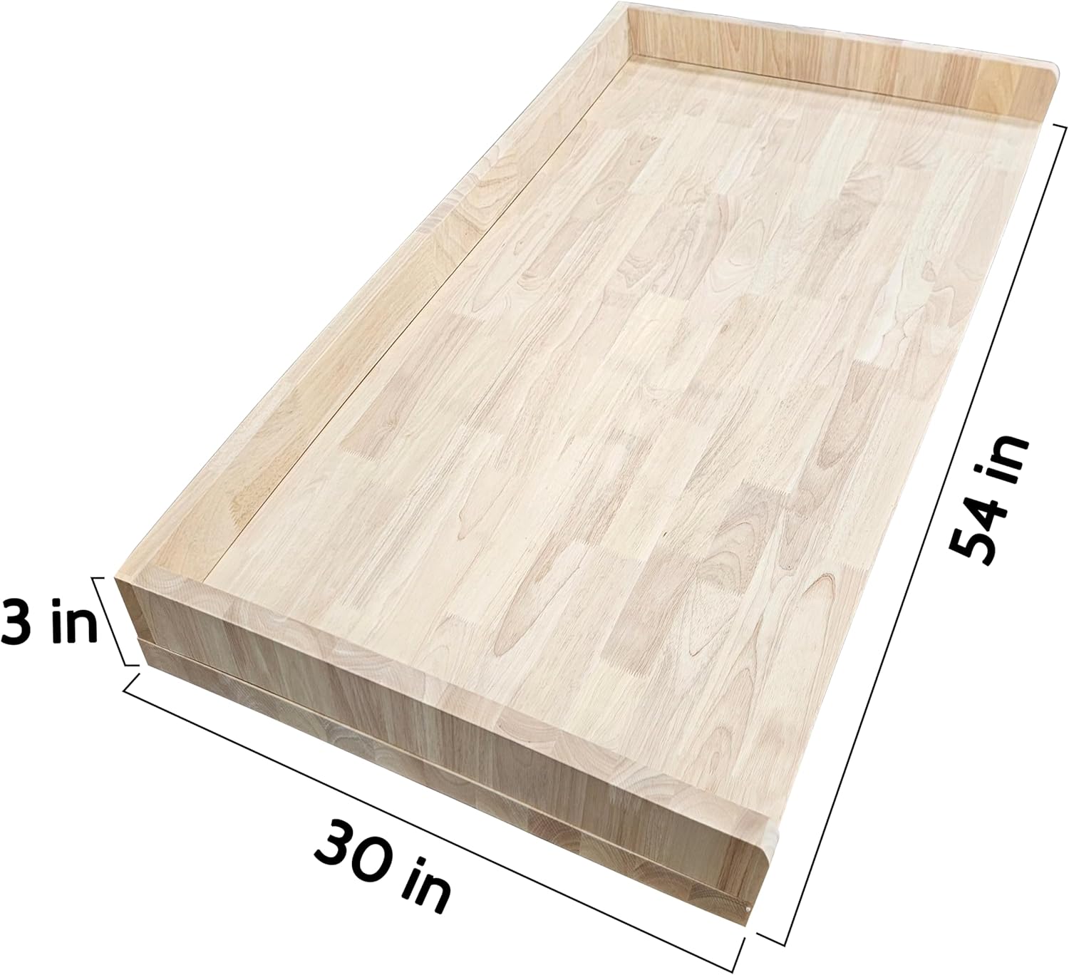 Skywin Washer Dryer Countertop - Real Wood Butcher Block Countertop with Edge Rails - 54 x 30 Inches Laundry Guard for Washer and Dryer Countertop, Kitchen Countertop, or Butcher Block Table