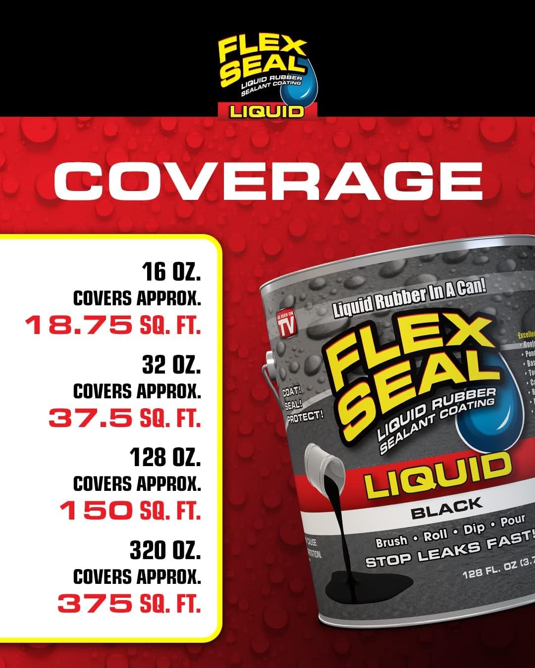 Flex Seal Liquid, 1 Gallon, Clear, Liquid Rubber Coating Sealant, Waterproof, Flexible, Breathable, and UV Resistant, Roof Repair, Basements, RV, Campers, Trailers, Marine, EPDM, Masonry
