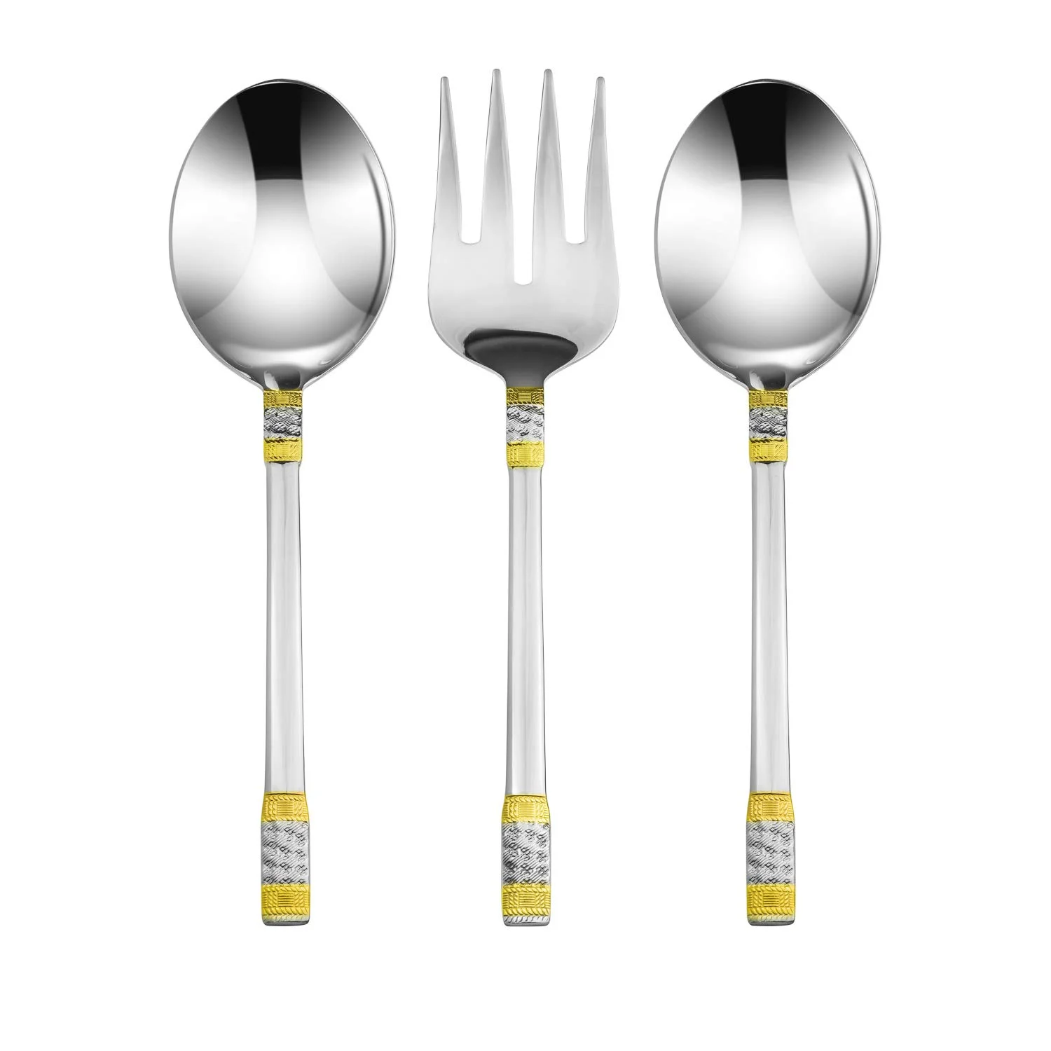 Florentia Collection 75-Piece Cutlery Set 'Principe' 24K Gold-Plated Service for 12, 18/10 Surgical Stainless Steel Flatware Silverware Cutlery with Hostess Set Cherry Color Wood Storage Case