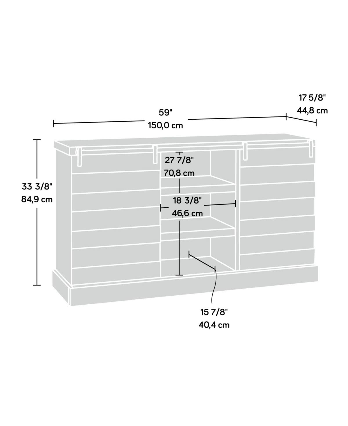 Sauder Cannery Bridge Credenza - Sindoori Mango