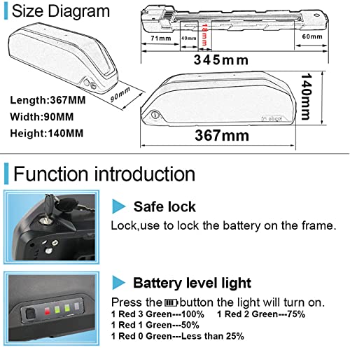 (2-5 Day Delivery)21700 Cell Ebike Battery 52V - 19.2AH Electric Bicycle Replacement Lithium Batteries Hailong with Charger and USB Port for Bafang Mid Drive 250W 500W 750W 1000W 1500W 1600w Motor