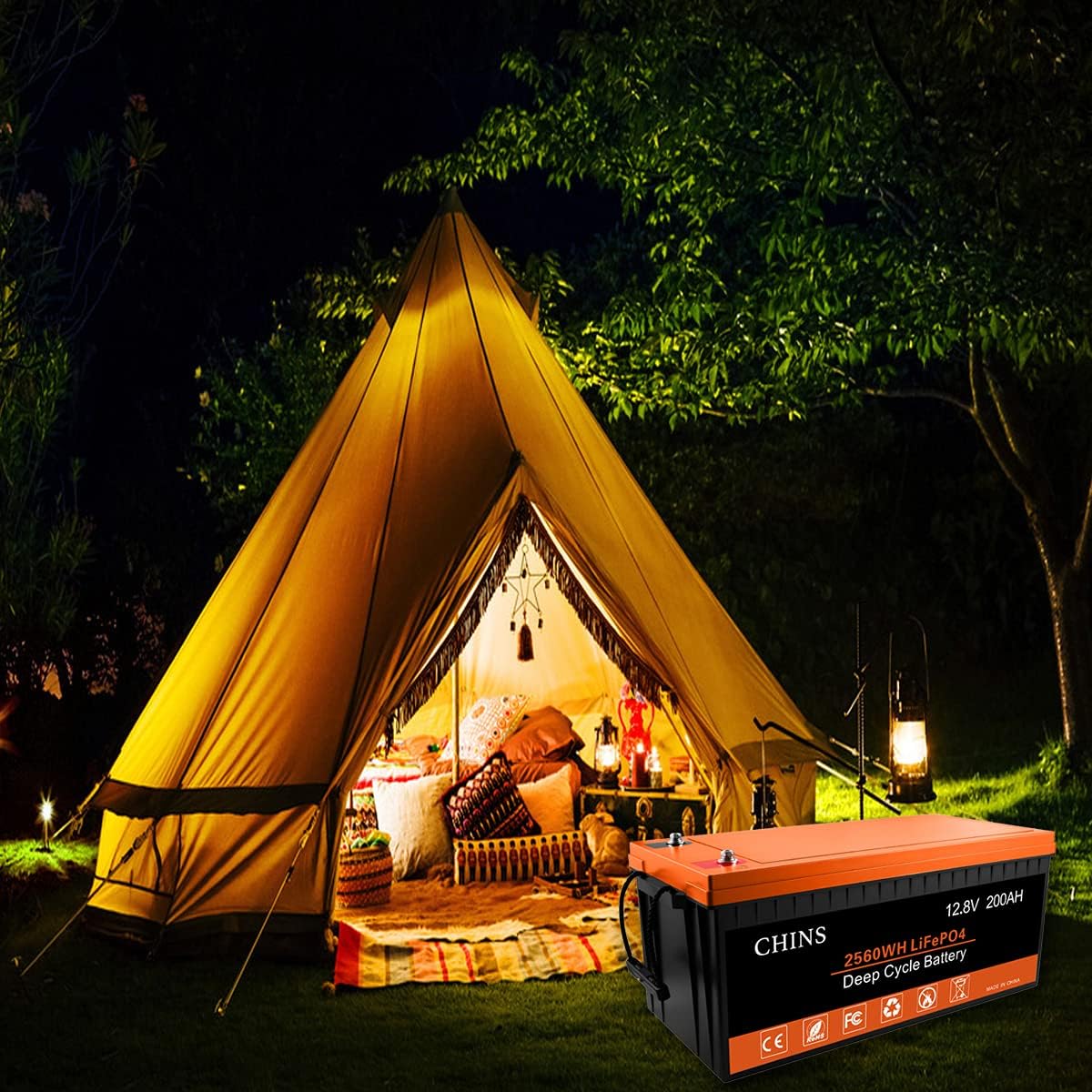 LiFePO4 Battery 12V 400Ah Lithium Battery - Built-in 250A BMS, 2000+ Cycles, Each battery Can Support 5120W Power Output, Perfect for RV, Solar, Home Storage and Off-Grid