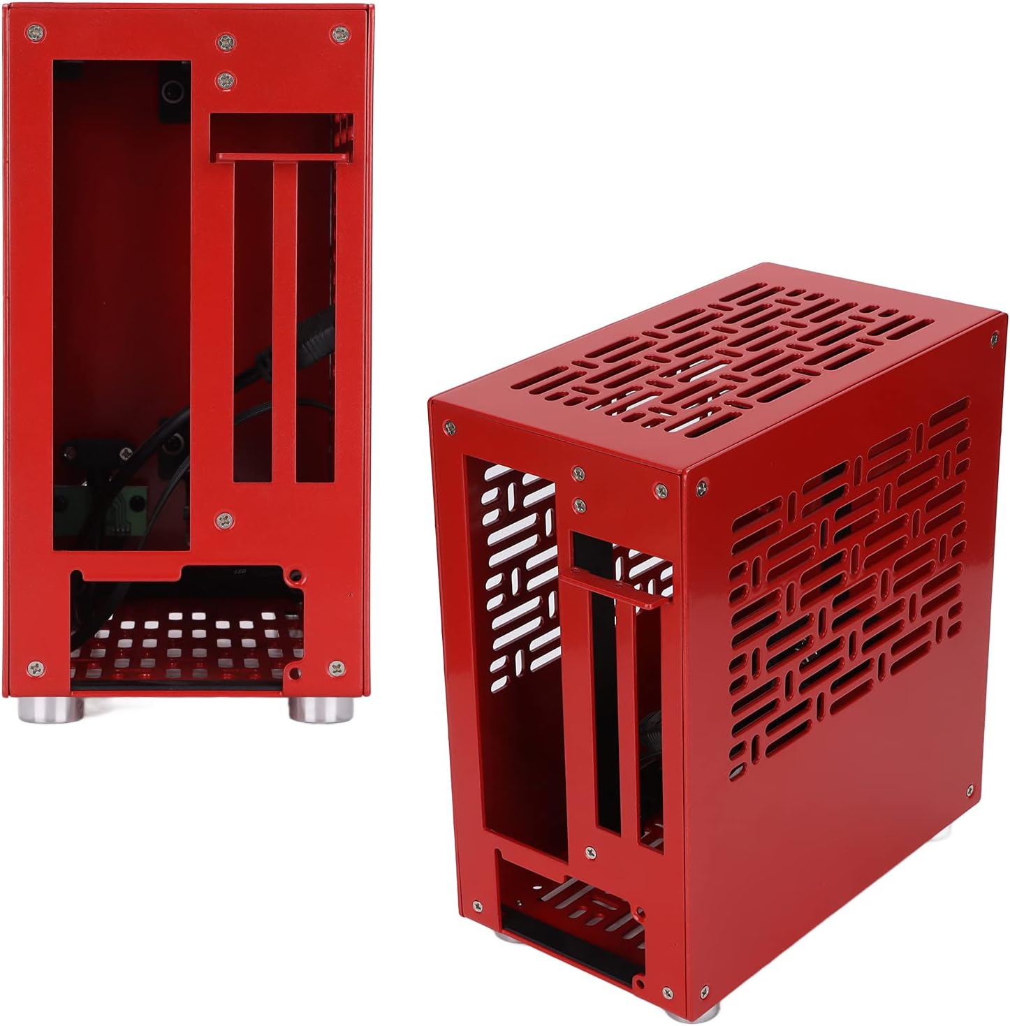 Yoidesu Computer Case, HTPC ITX Computer Gaming PC Case Mini Aluminum Computer Chassis Mini Tower Gaming Case for Game Office