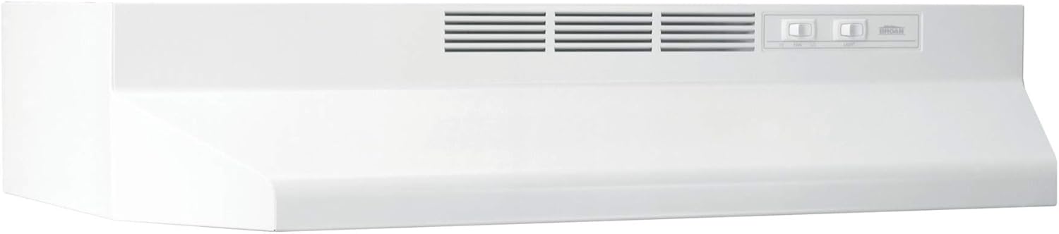 Broan-NuTone 413004 Non-Ducted Ductless Range Hood with Lights Exhaust Fan for Under Cabinet, 30-Inch, Stainless Steel