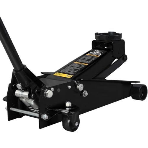 Torin T83505W BlackJack Hydraulic Low Profile Steel Racing Floor Jack with Single Piston Quick Lift Pump, 3 Ton (6,000 lb) Capacity, Black