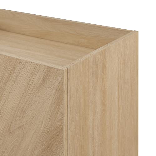 Walker Edison Livv Contemporary 2-Door Tall Accent Cabinet, 47 Inch, Dark Walnut