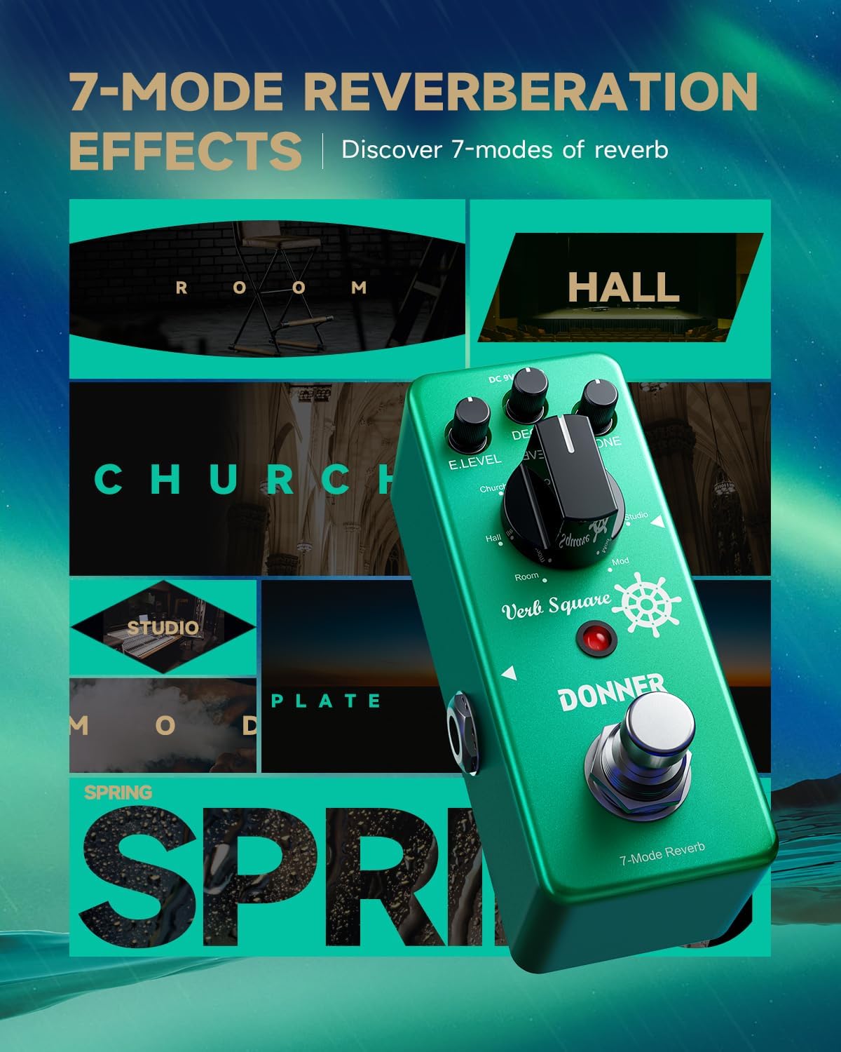 Donner HUSH-X Electric Guitar Kit-Reverb Guitar Pedal