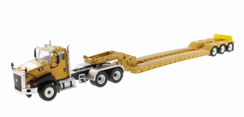 Caterpillar CT660 Day Cab Tractor with XL120 Low-Profile HDG Trailer, Yellow - Diecast Masters 85503C - 1/50 Scale Diecast Model
