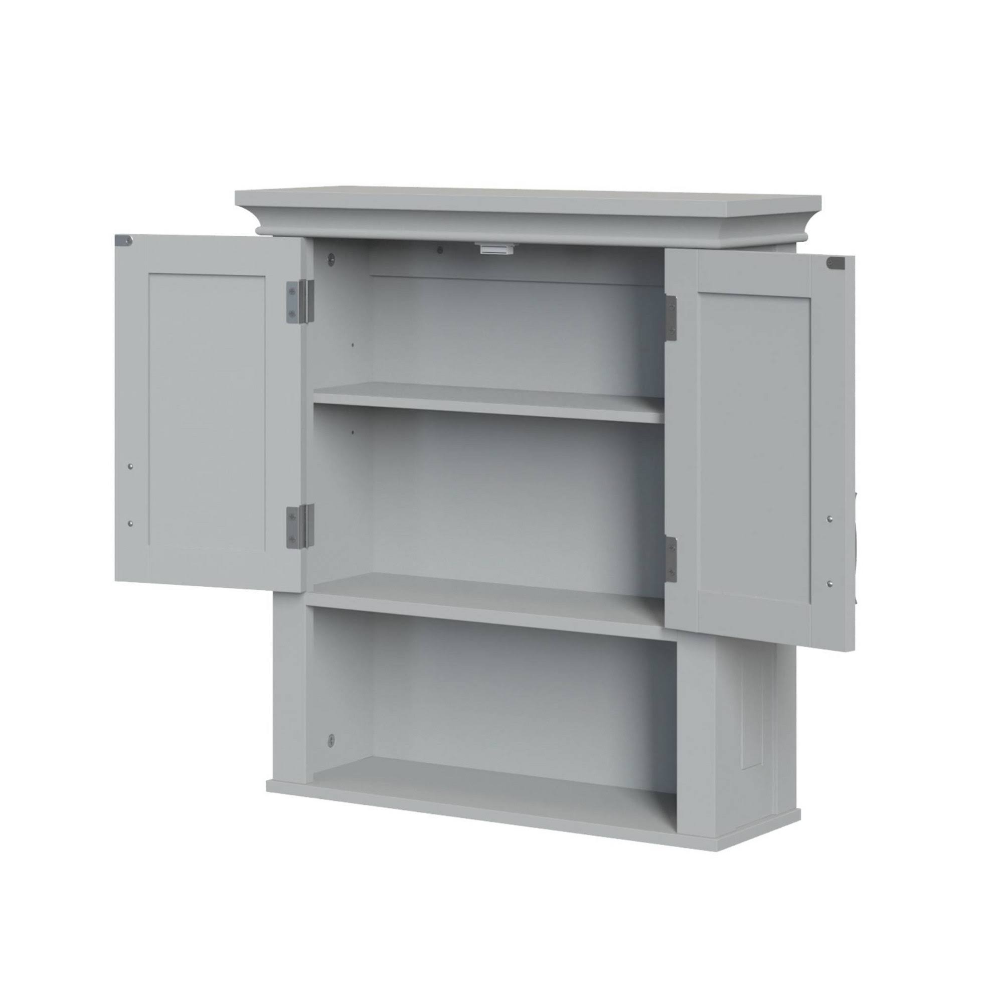 Somerset Two Door Wall Cabinet with Open Shelf Gray - RiverRidge Home