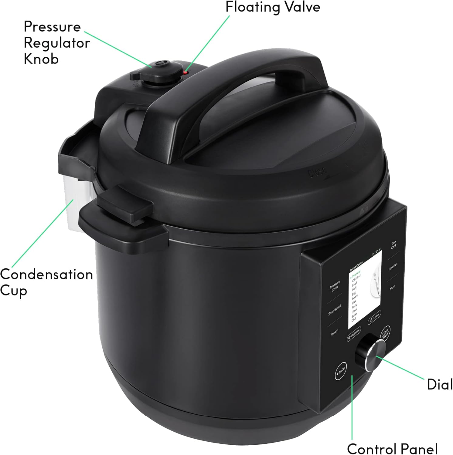 CHEF iQ Smart Pressure Cooker 10 Cooking Functions & 18 Features, Built-in Scale, 1000+ Presets & Times & Temps w/App for 600+ Foolproof Guided Recipes, Rice & Slow Electric MultiCooker, 6 Qt