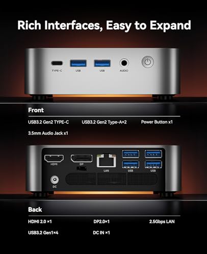 ACEMAGICIAN Mini Gaming PC AMD Ryzen 7 6800H Mini PC 16GB DDR5 512GB SSD Mini Computers (8C/16T, up to 4.7GHz), 4K Triple Display Mini Desktop Computers 3.2 Type-C/LAN 2.5G/BT5.2/WiFi 6/Dual Channel