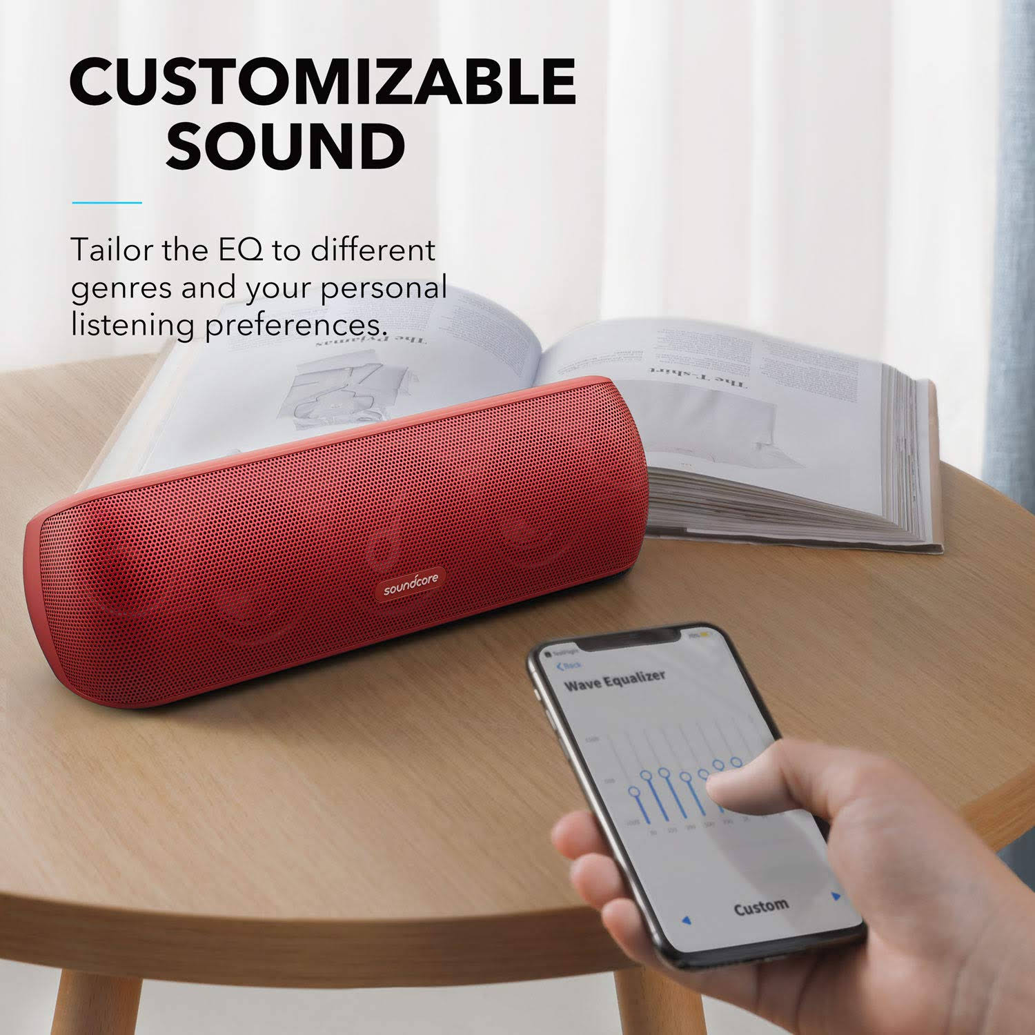 Soundcore Motion + Bluetooth Speaker with Hi-Res 30W Audio, BassUp - Red