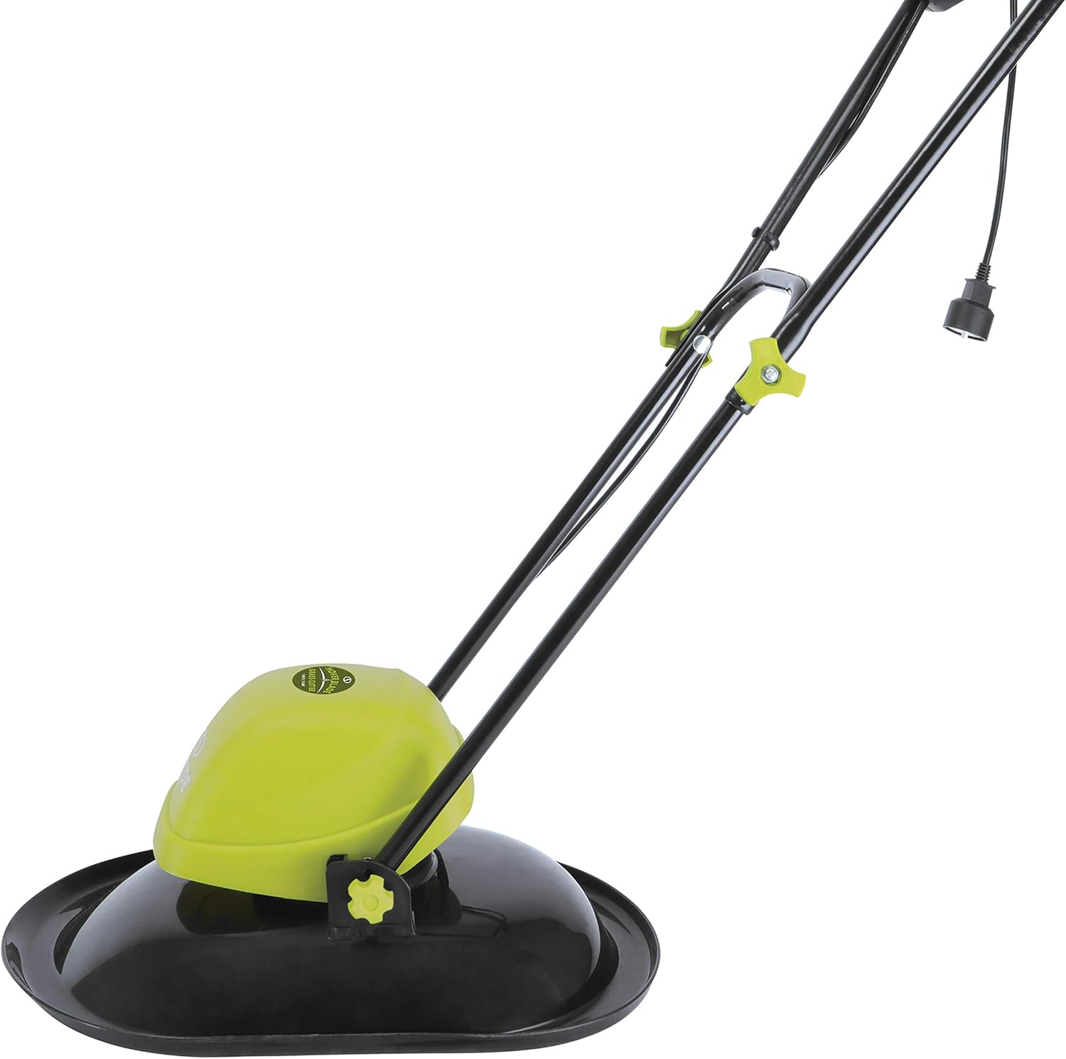 Sun Joe MJ-HVR12E 10-Amp 11-Inch Electric Hover Mower, 3 Rotating Cutting Blades Provide a Crisp, Wide, Wheel-Free Cutting Path, Green