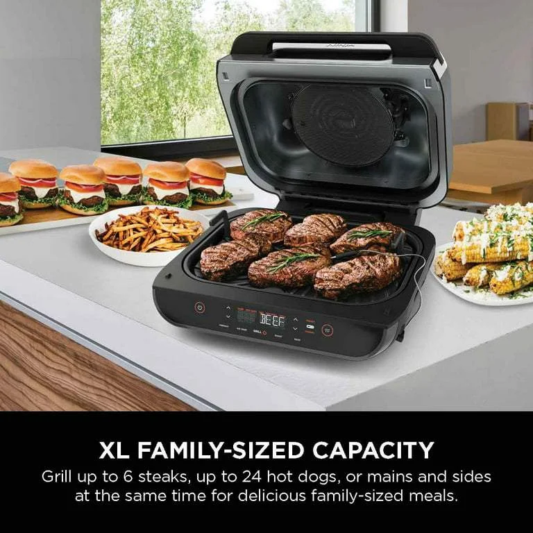 Open Box Ninja FG550 Smart XL 4 in1 Indoor Grill Air Fryer - Gray