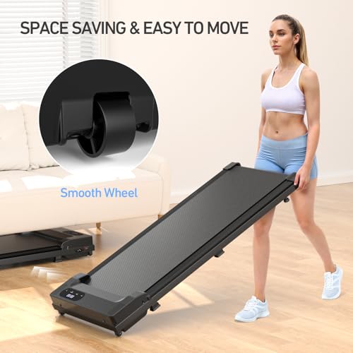 Walking Pad Treadmill Under Desk Treadmill for Home Office, DAEYEGIM 2 in 1 Portable Walking Treadmill with Remote Control, Walking Jogging Machine in LED Display