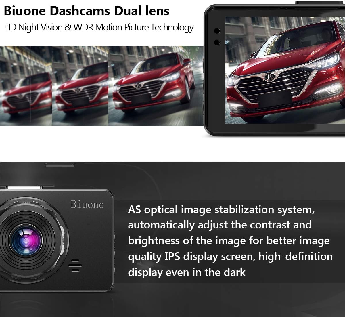 Dash Camera for Cars, Super Night Vision Dash Cam Front and Rear with 32G SD Card, 1080P FHD DVR Car Dashboard Camera with G-Sensor, WDR, Parking Monitor, Loop Recording, Motion Detection 【2022】 Pack of 2