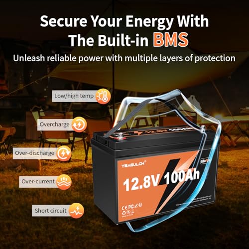 12V 300Ah LiFePO4 Lithium Battery, Built-in 200A BMS with 6000+ Deep Cycles Rechargeable 3840Wh Lithium Battery for RV Solar Marine Solar Panel Camping