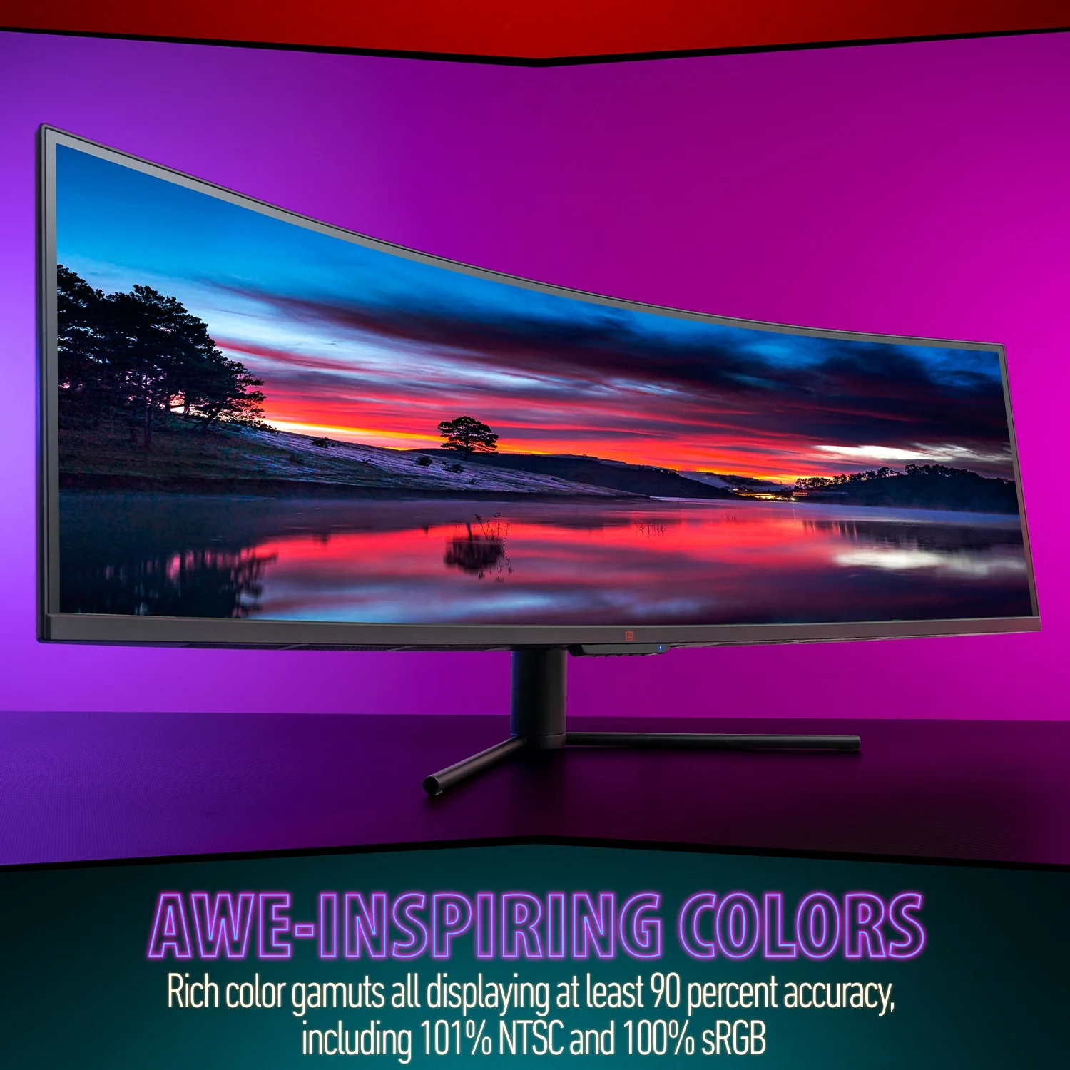 Deco Gear 49" Curved Ultrawide 5K Gaming Monitor, 32:9, 120 Hz, 101% NTSC 100% sRGB, Adjustable, Home Office and Entertainment Workstation