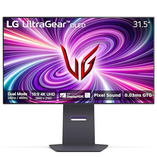 LG ‎32GS95UE 32-inch Ultragear OLED Gaming Monitor UHD 240Hz 0.03ms DisplayHDR True Black 400 AMD FreeSync Premium Pro NVIDIA G-Sync, Renewed