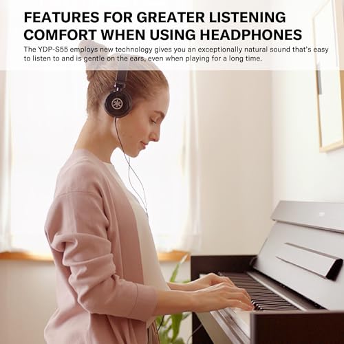 Yamaha Arius, 88-Key Weighted Action Digital Beginner and Intermediate Players, Dynamic Response, Grand Piano Sound, 3-Pedal Unit, Upright Design, Bench Included, Dark Rosewood (YDP105R)