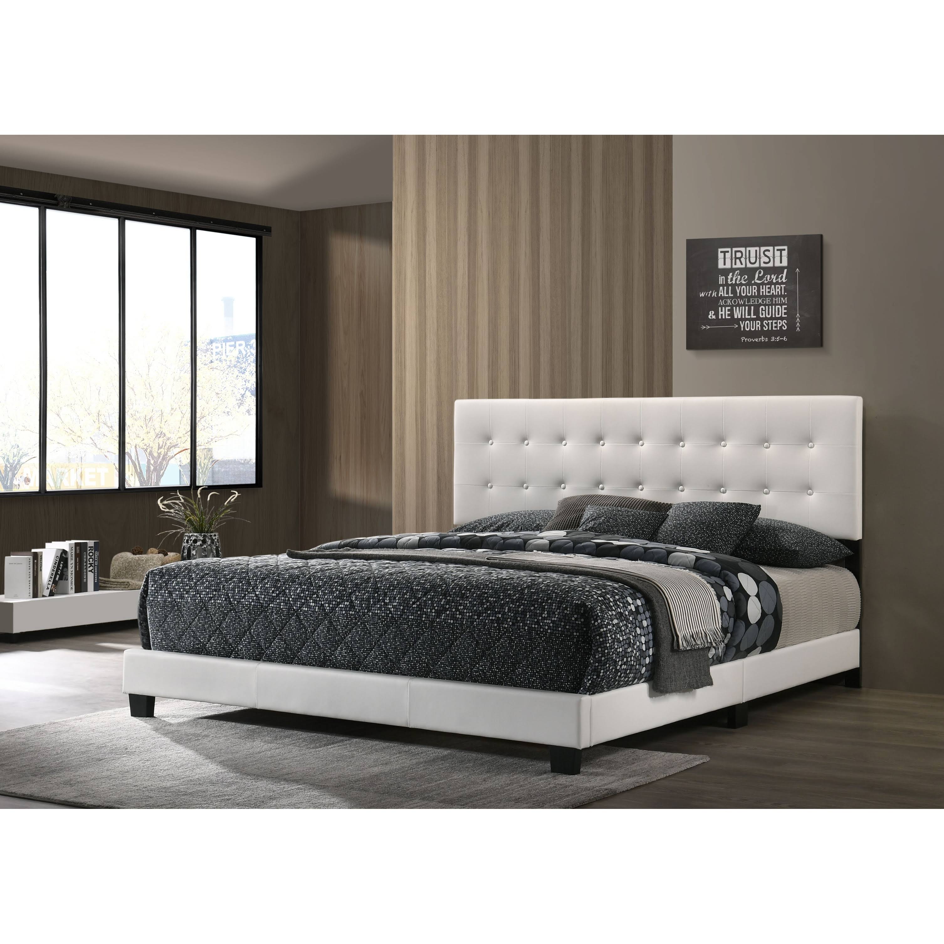 Glory Furniture Caldwell Faux Leather Panel Twin Bed in Black