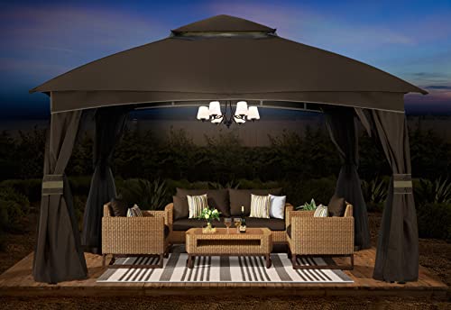 ABCCANOPY 8x8 Outdoor Gazebo - Patio Gazebo with Mosquito Netting, Outdoor Canopies for Shade and Rain for Lawn, Garden, Backyard & Deck (Dark Gray)