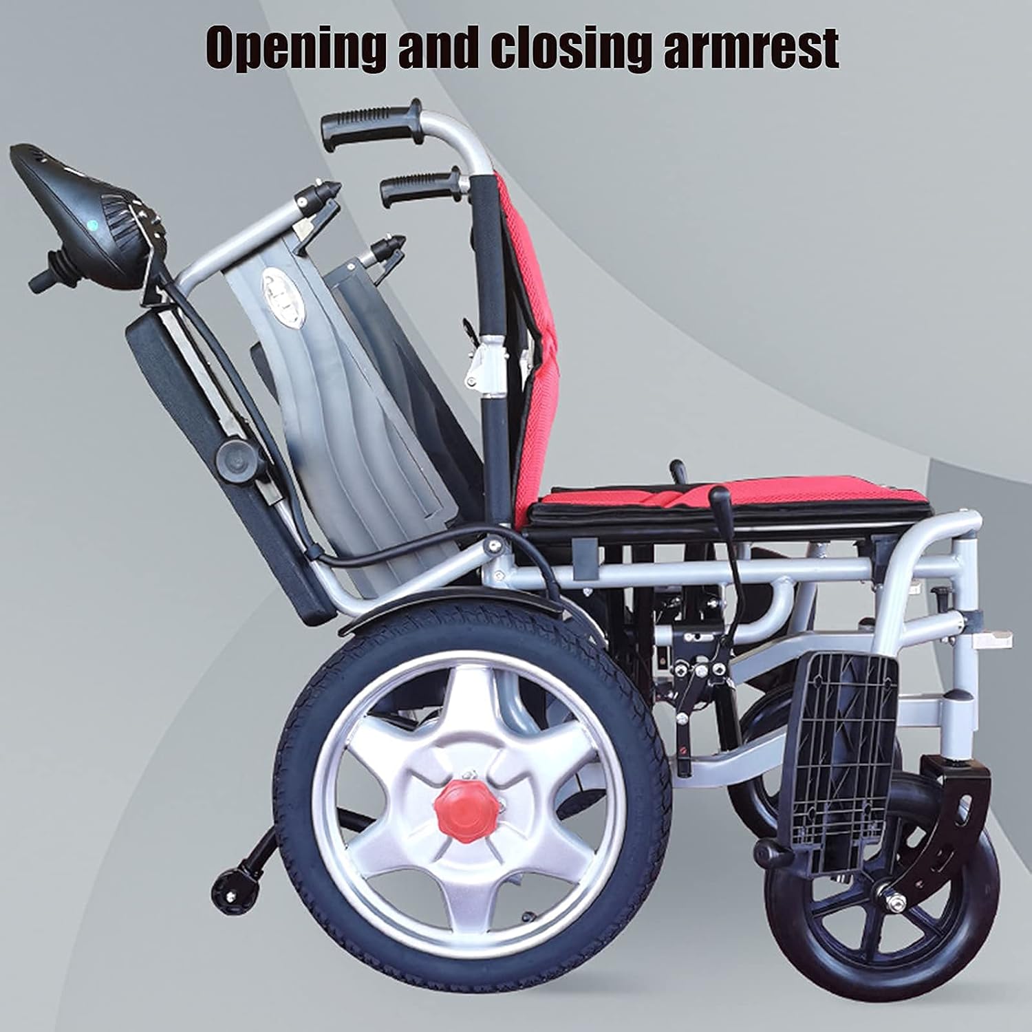Foldable Stronger Portable All Terrain Electric Wheelchair for Adults, Support 264 Lbs Weight, Elderly/Disabled/Outdoor Travel Electric Wheelchair