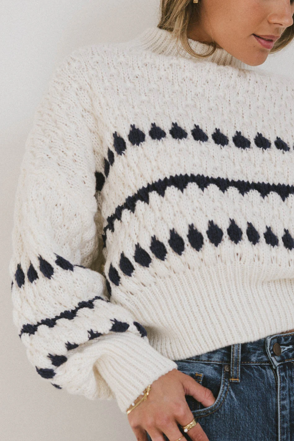 Inara Knit Sweater in Navy - FINAL SALE