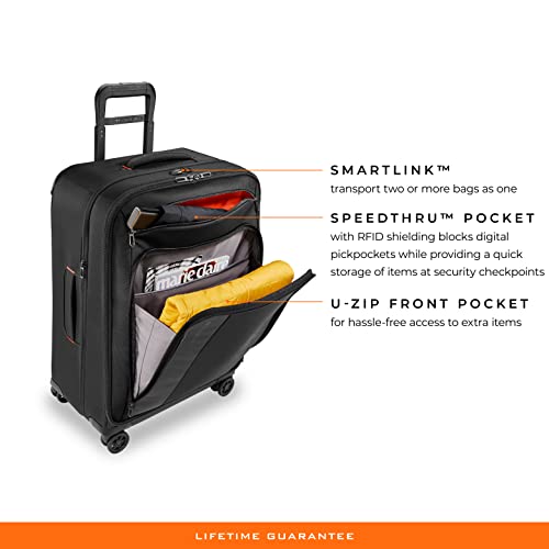 Briggs & Riley Domestic 22" Carry On Expandable Spinner - Luggage for Travel, Suitcases with Wheels, Softside Rolling Bag for Men & Women, Self-Repairing Zipper - ZDX Collection, Hunter