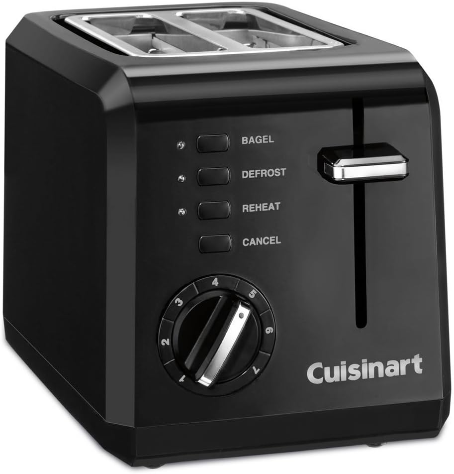 Cuisinart Air Fryer + Convection Toaster Oven, 8-1 Oven with Bake, Grill, Broil & Warm Options & CPT-122BK 2-Slice Compact Plastic Toaster, Black