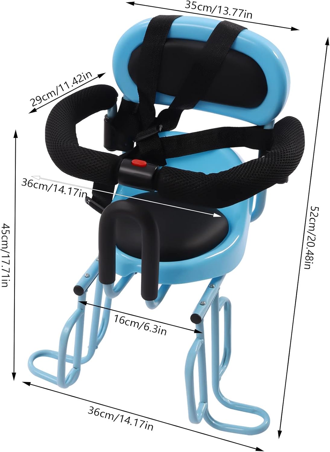 Rear Mounted Child Bike Seat Replacement Kids Bicycle Rear Seat Chair with Guardrail, Baby Child Kids Bicycle Bike Carrier MTB Road Bike Safety Bicycle Seat Bike Rear Kids Saddle with Foot Pedal