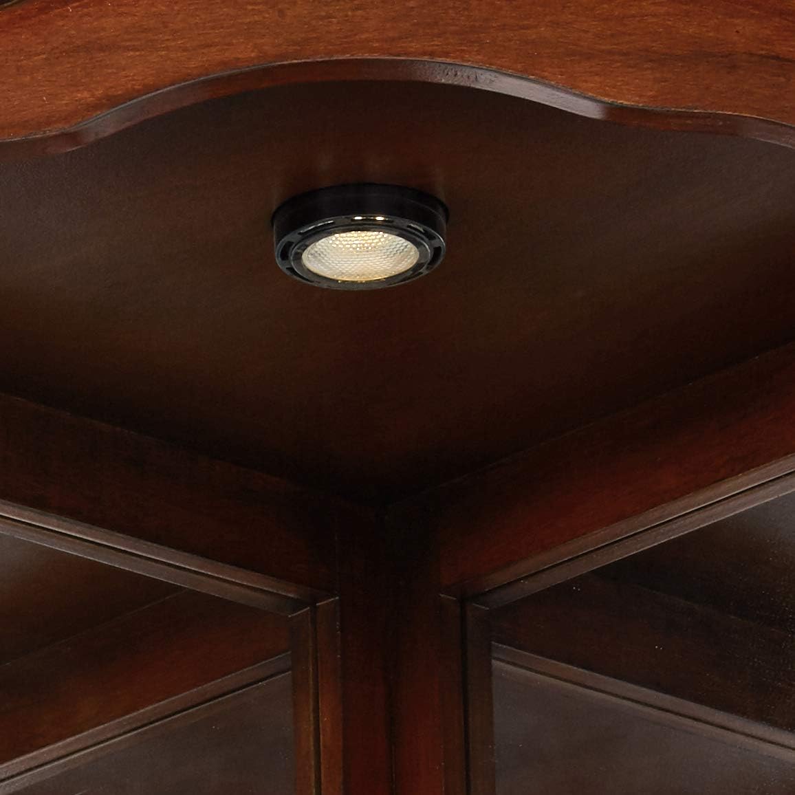 5-Shelf Corner Curio Cabinet Medium Brown and Clear 950175