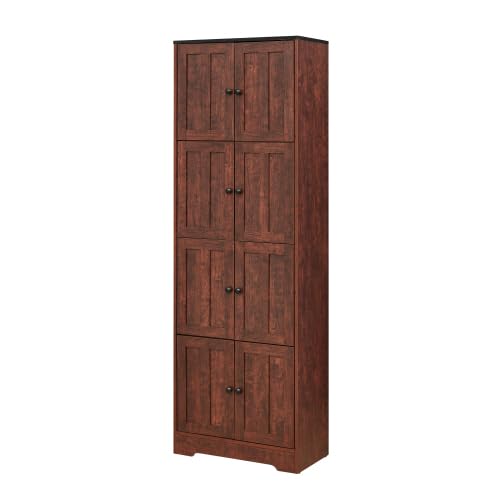 Corner Curio Cabinet, Glass Display Cabinet, Lighted Corner Curio China Cabinet with Adjustable Shelves and Mirrored Back for Living Room, Bedroom, Dining Room (Corner)