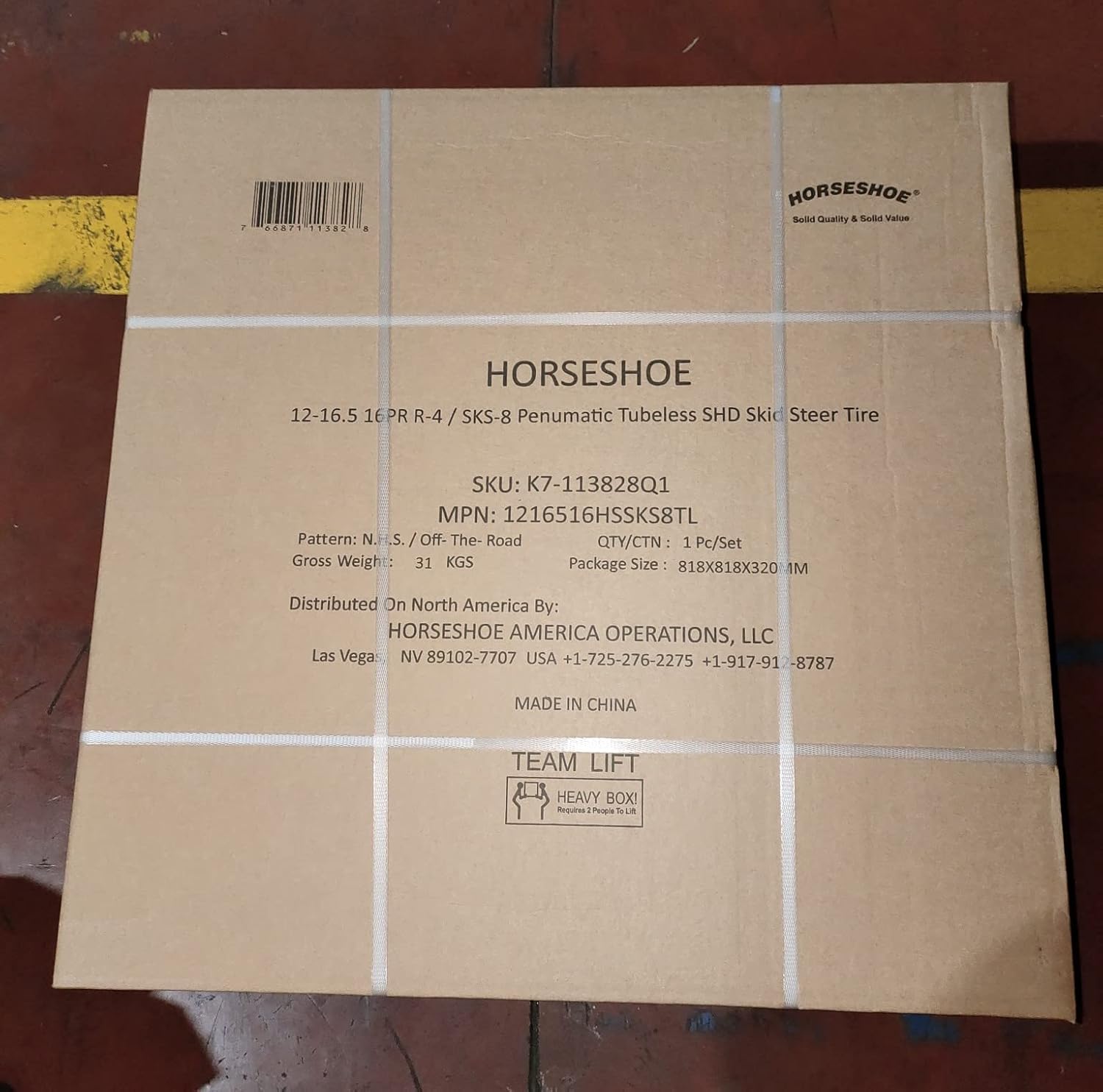 HORSESHOE 12-16.5 14PLY R-4 Skid Steer Tubeless Tires w/Extra Thick Rim-Guard Wall Super Heavy Duty H Load 12x16.5 305/70-16.5 NHS 12165 T168 SKS8 L2/G2