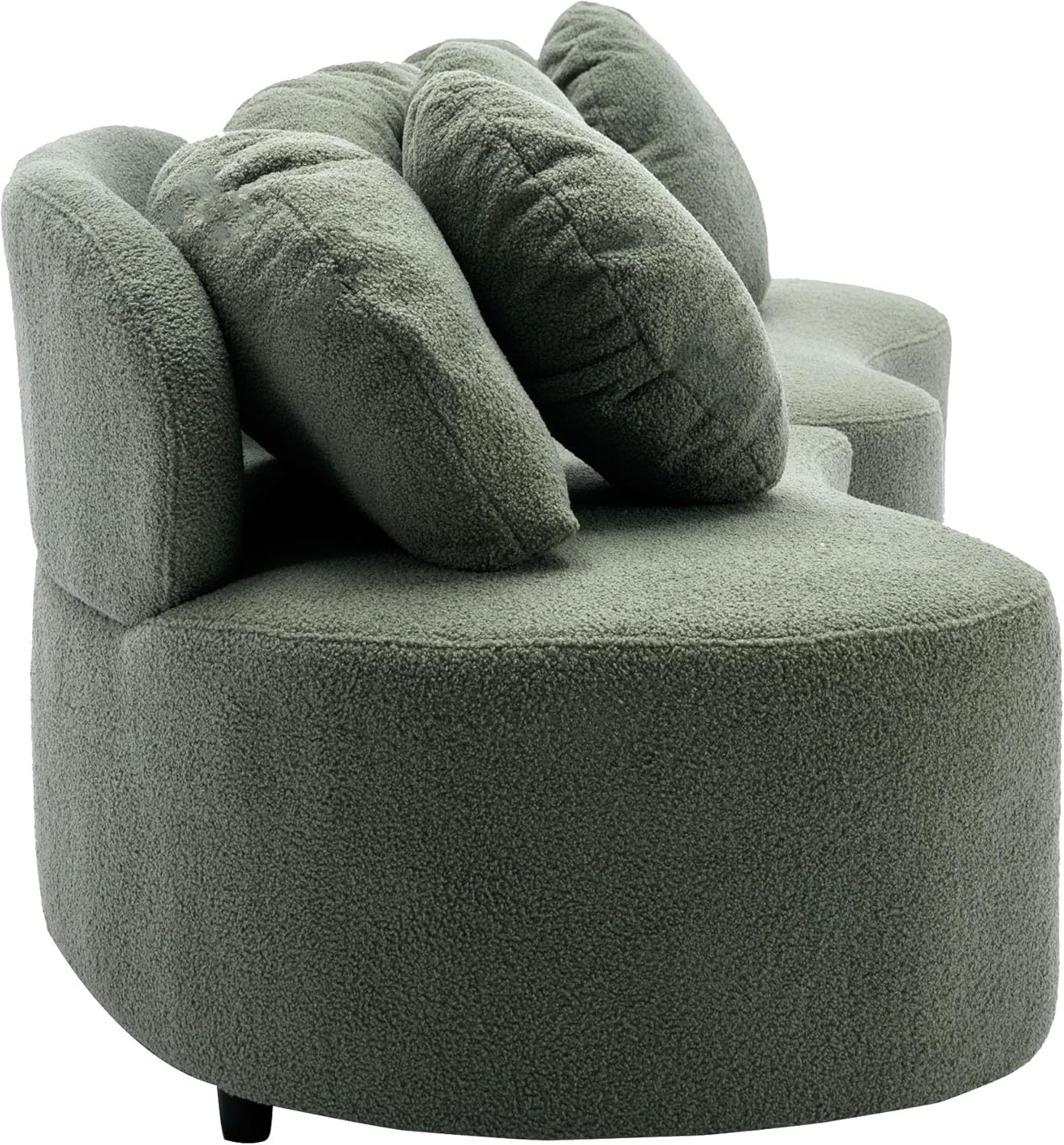 103.9" Modern Velvet Upholstered Sectional Sofa Curved Couch Living Room Furniture for Home Office, Green