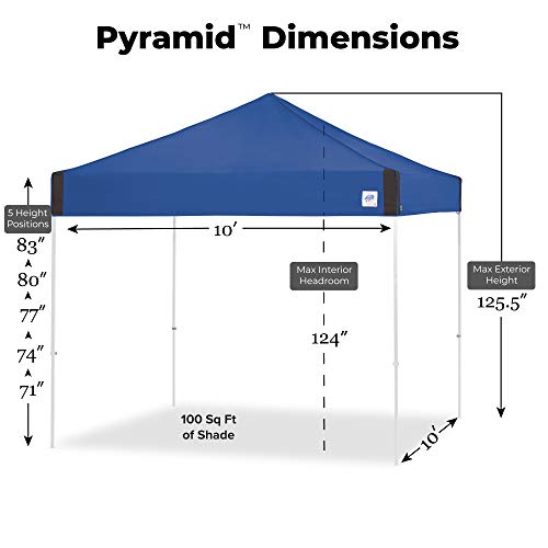E-Z UP Camping Cube 6.4, Converts 10' Straight Leg Canopy into Camping Tent, Royal Blue (Canopy/Shelter NOT Included)