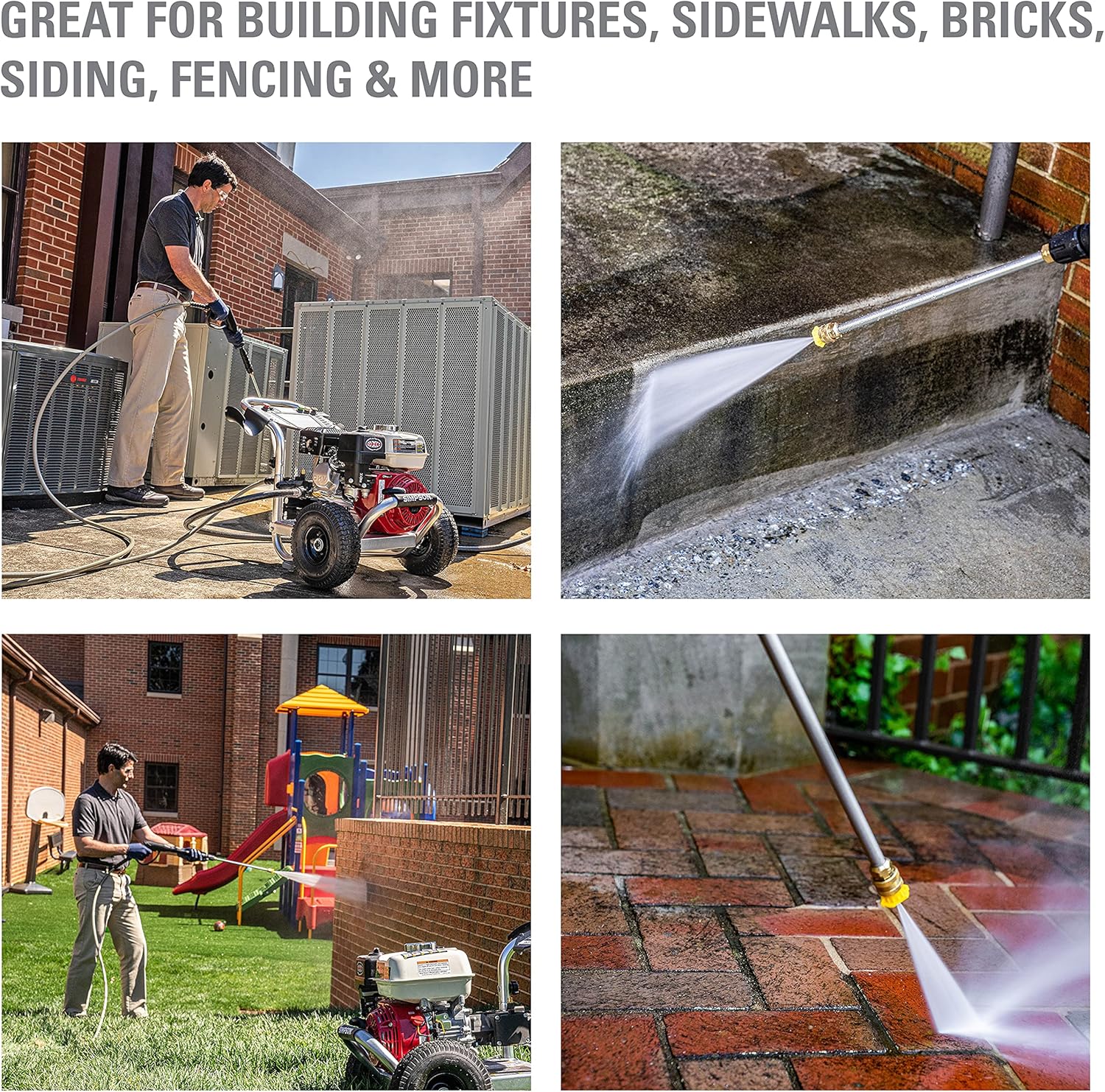 SIMPSON Cleaning ALH3425 Aluminum Gas Pressure Washer Powered by Honda GX200, 3600 PSI @ 2.5 GPM, Black & Red