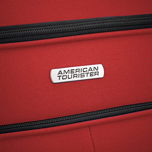 American Tourister Pop Max Softside Luggage with Spinner Wheels, Red, 3-Piece Set (21/25/29)