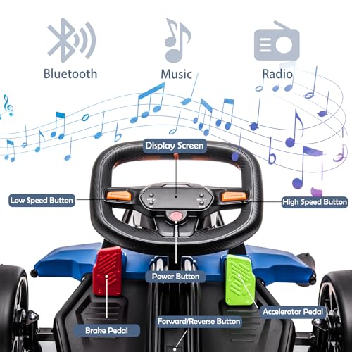 24V Electric Go Kart for Kids, Licensed Mclaren Battery Powered Drift Racing Go Kart, 7.5 MPH Drift Kart with 400W Powerful Motor, Kids Race Pedal Go Karting Car w/Damping System, Seat Blet
